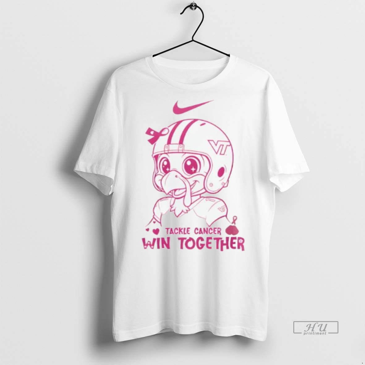 Officials Trending Virginia Tech Hokies Tackle Cancer Win Together In October We Wear Pink Logo Tee Shirt Sweater Hoodie