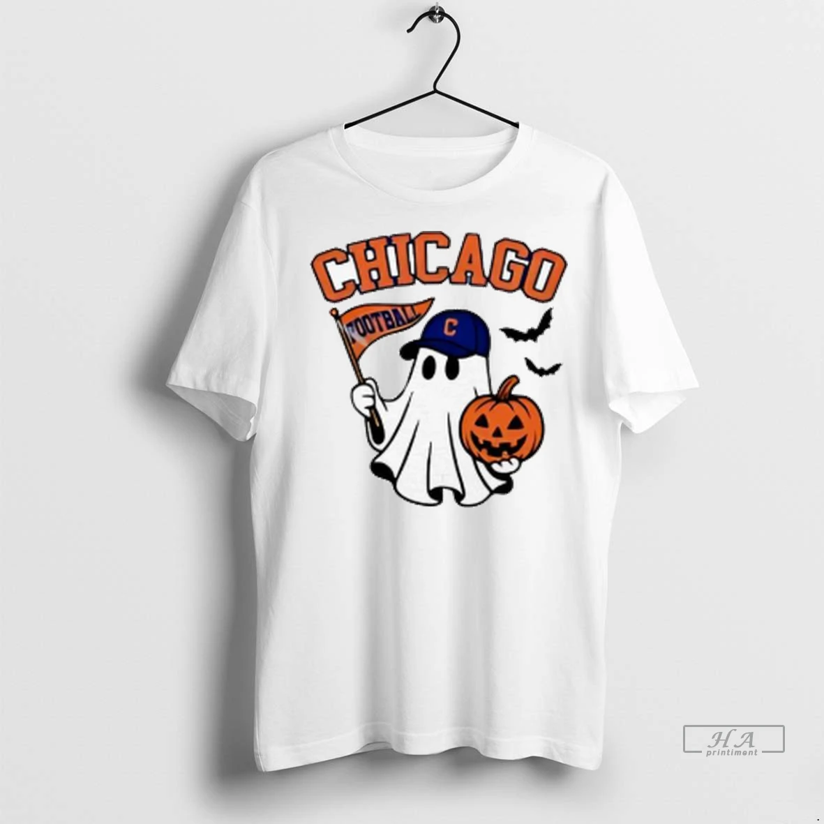 Officials Trendy Halloween Ghost Chicago Cubs Football Flag Pumpkin Ladies Shirt Sweater
