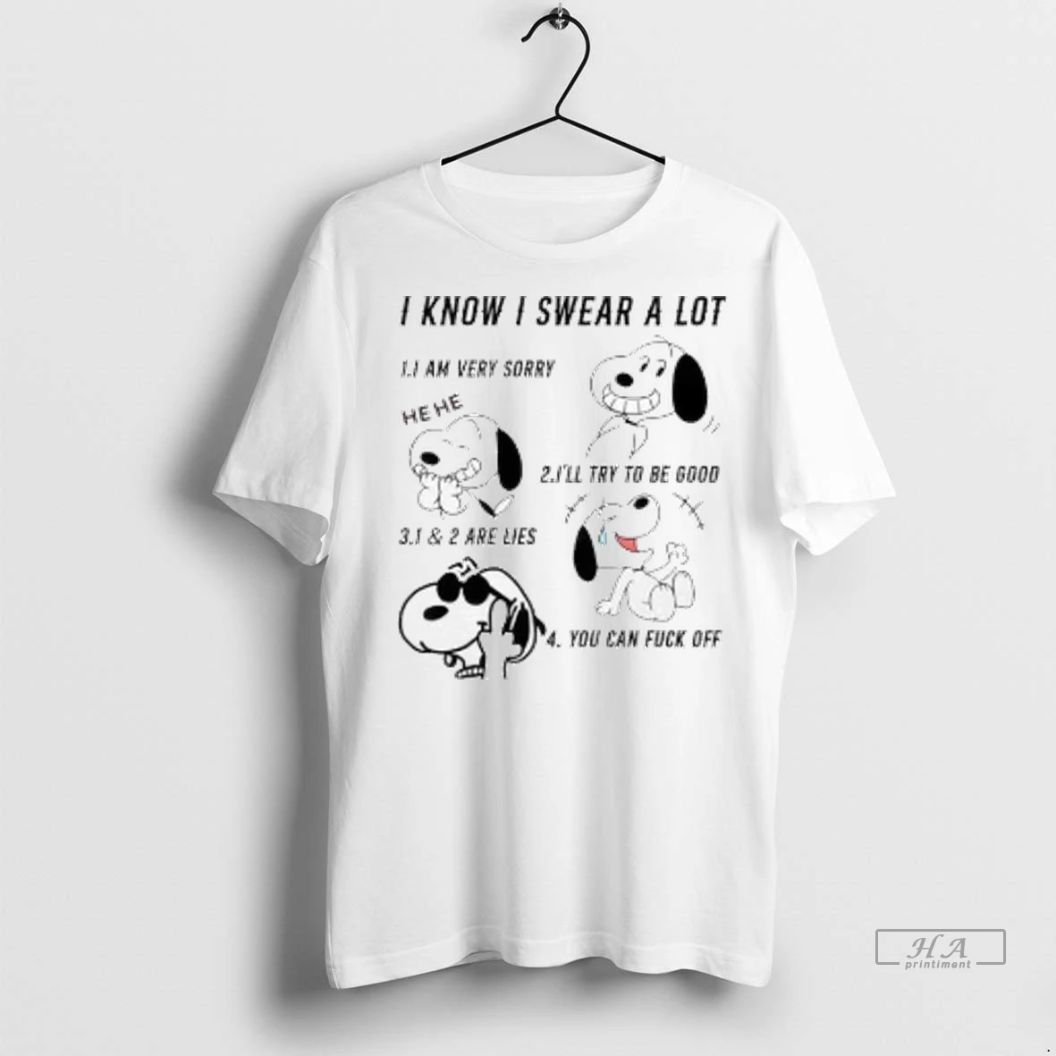 Officials Trendy Snoopy I Know I Swear A Lot I Am Very Sorry He He Ill Try To Be Good Ladies Shirt Sweater