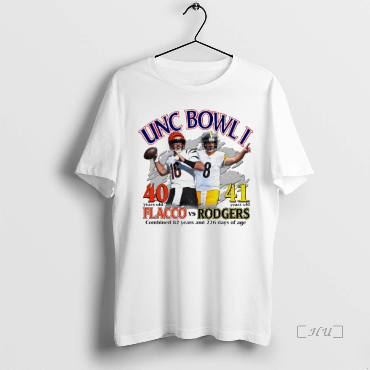 Officials Unc Bowl I Flacco Vs Rofgers Combined 82 Years And 226 Days Of Age T Shirts Sweater Hoodie