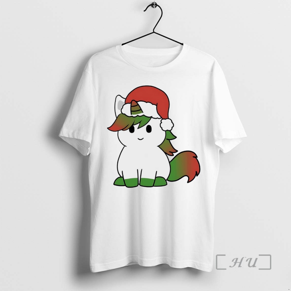 Officials Unicorn Santa Hat Green Red Christmas White T Shirts Sweater Hoodie