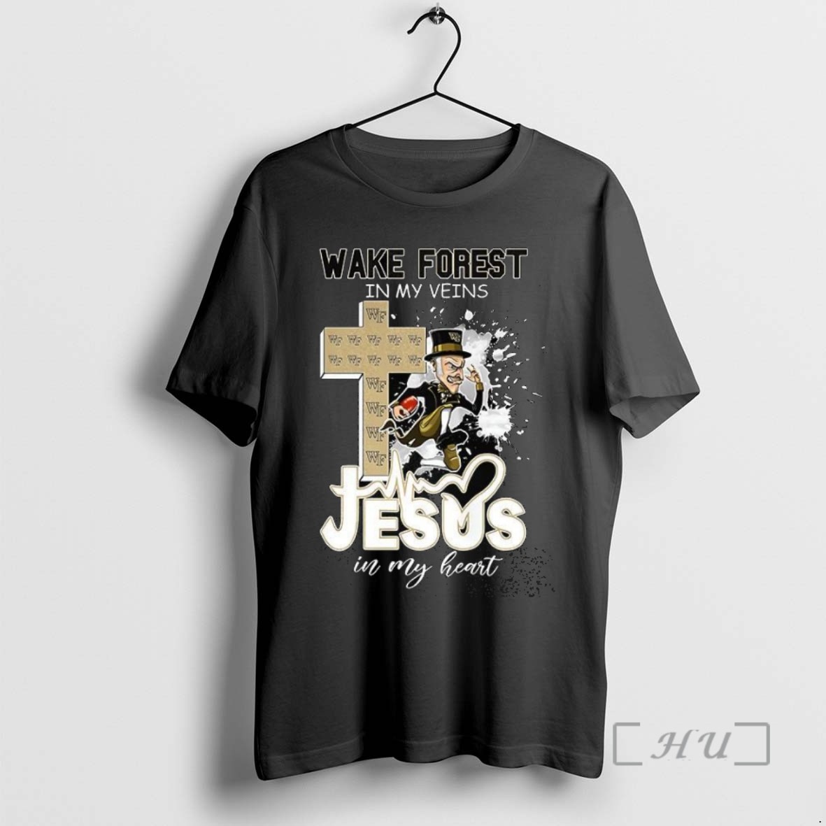 Officials Wake Forest In My Veins And Jesus In My Heart Christian Mascot T Shirt Sweater Hoodie