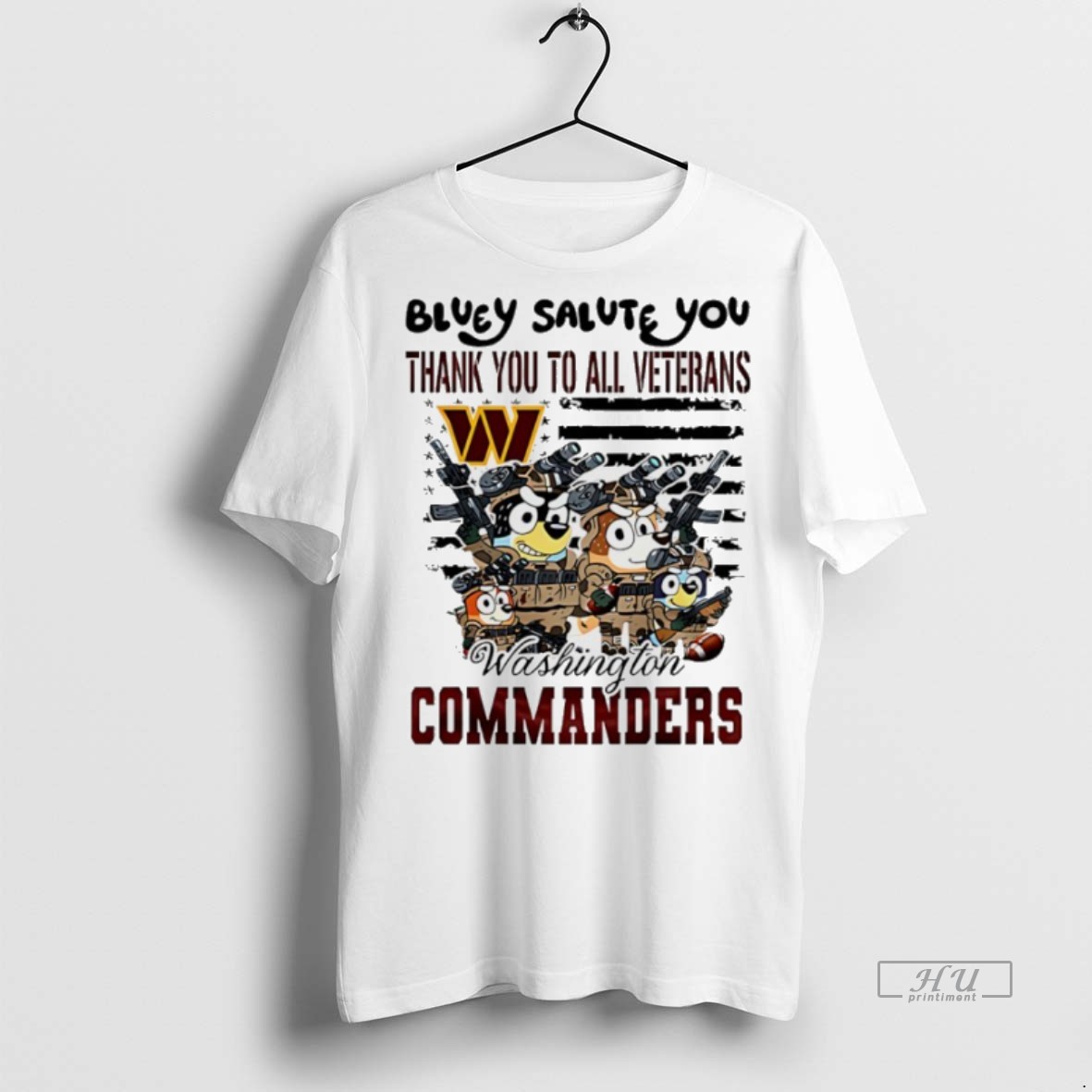 Officials Washington Commanders Bluey Salute You Thank You To All Veterans Premium Tee Shirt Sweater Hoodie
