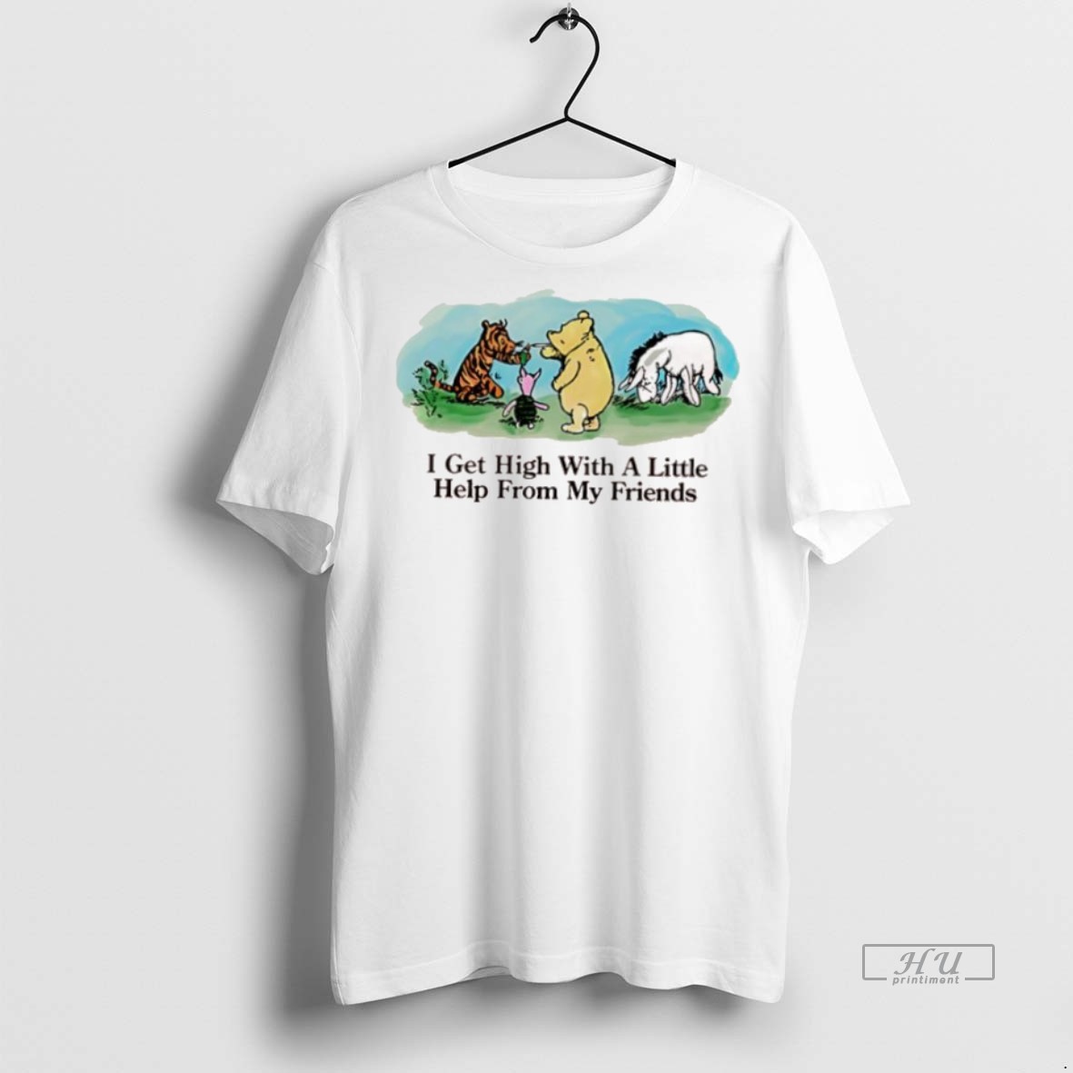 Officials Winnie The Pooh I Get High With A Little Help From My Friends Tee Shirt Sweater Hoodie