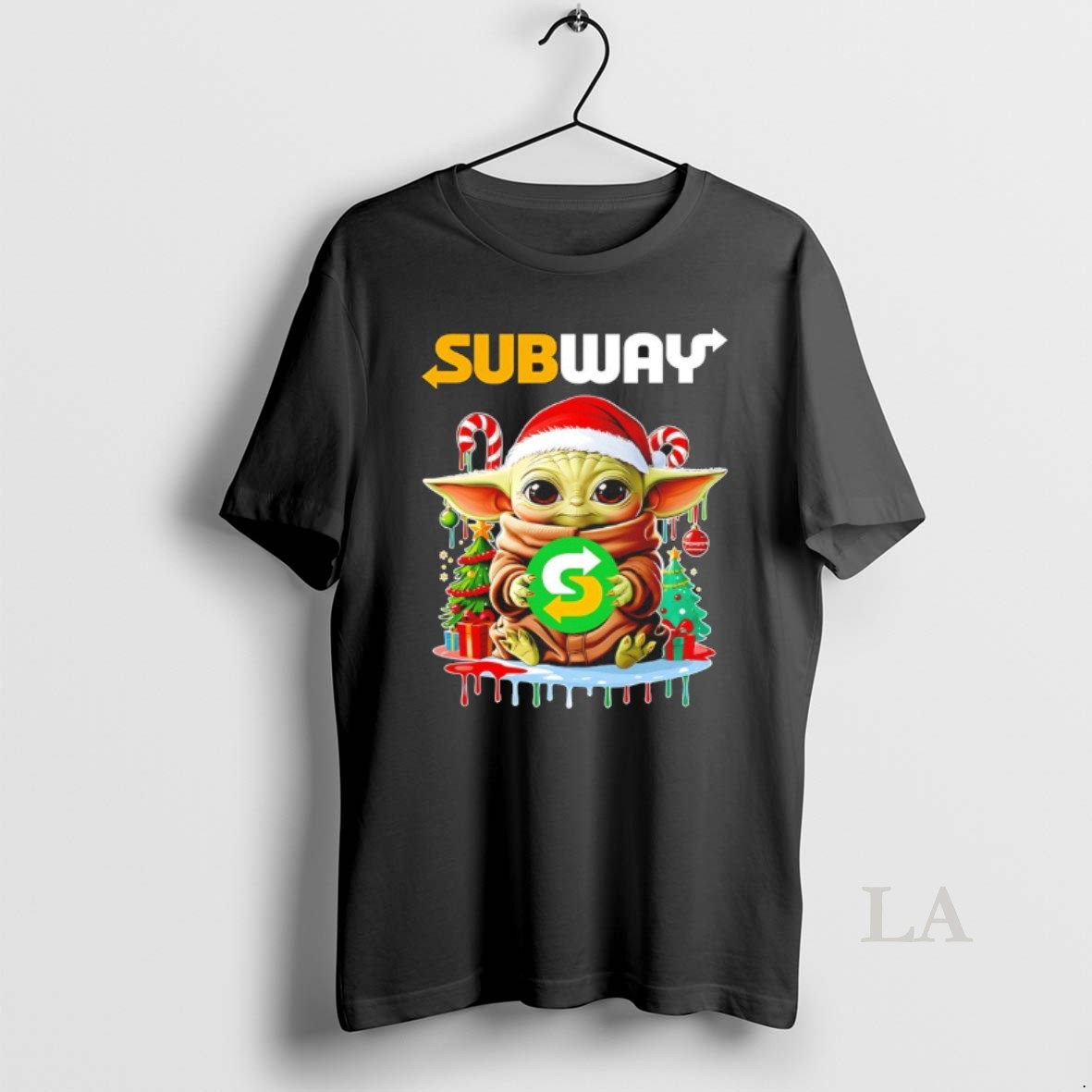 Original 2025 Christmas Baby Yoda X Subway Shirt
