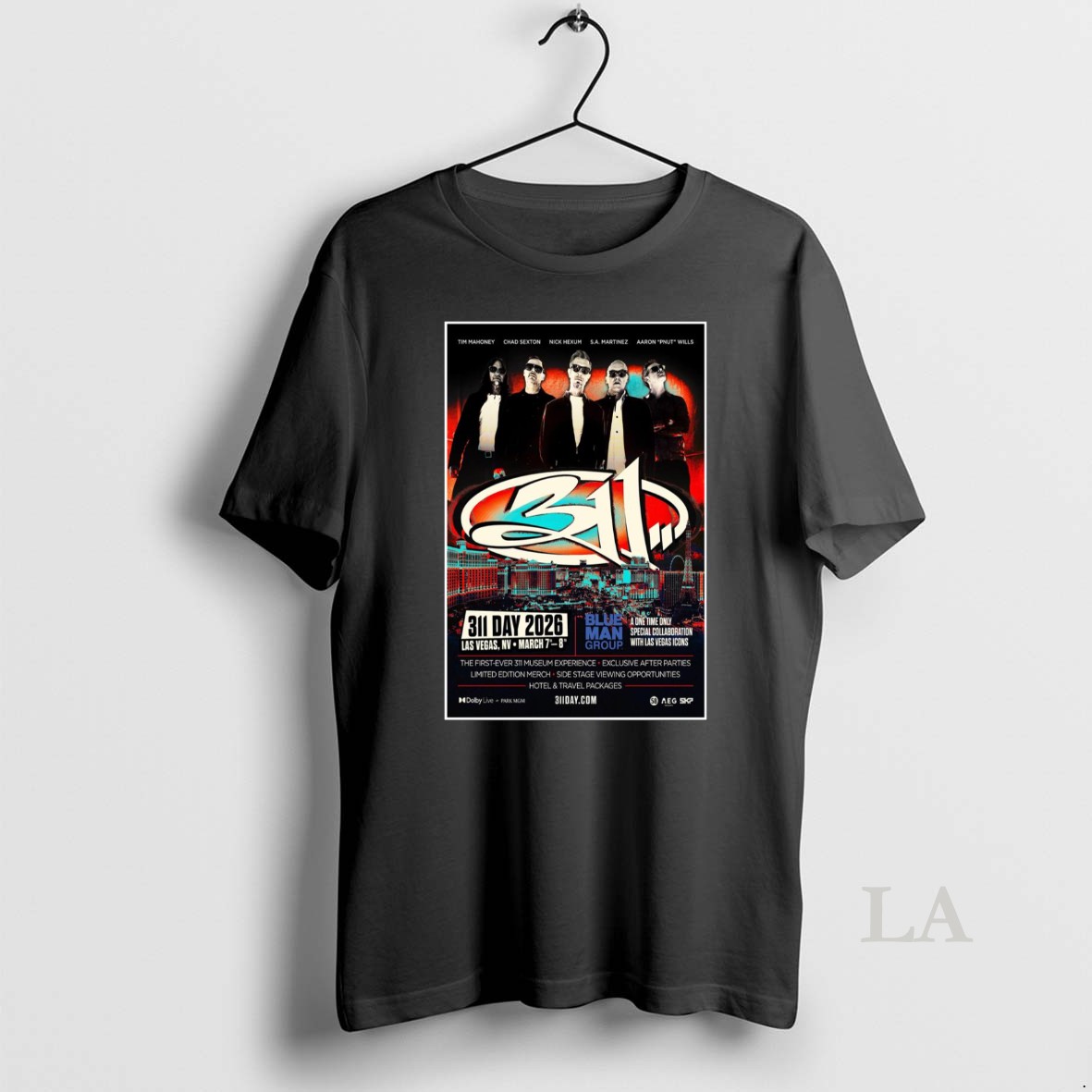 Original 311 Band Las Vegas Nv March 7 8 2026 Concert Shirt