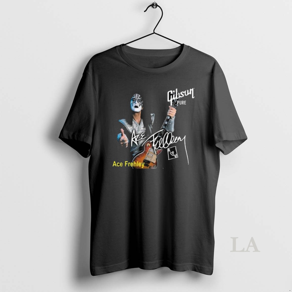 Original Ace Frehley Kiss Spaceman Gibson Guitar Signature Long Sleve Shirt