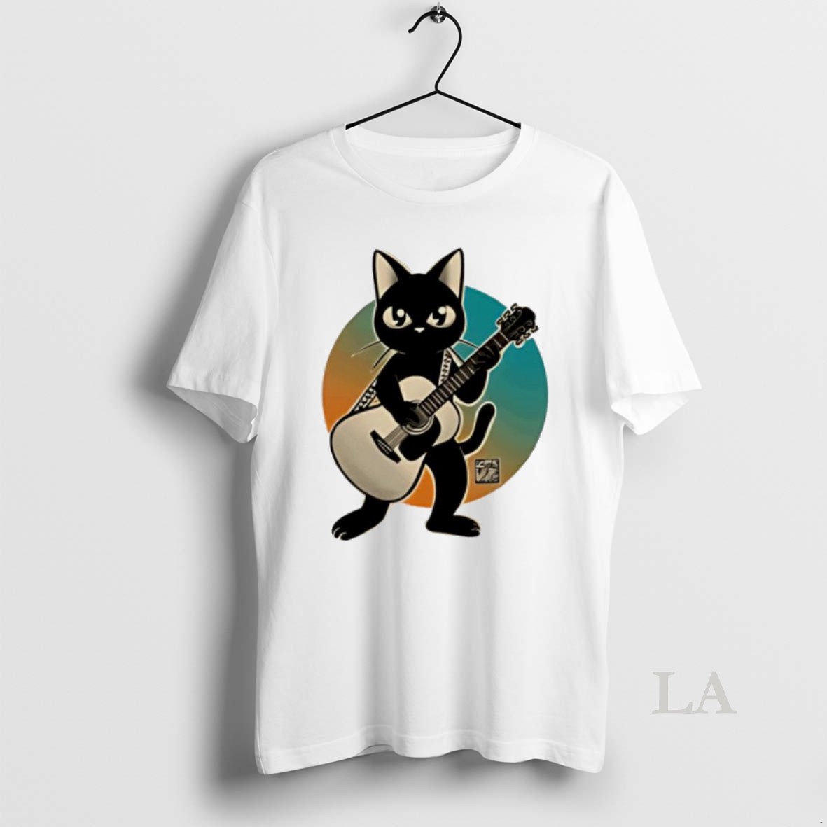 Original Acoustic Guitar Black Cat Shirt