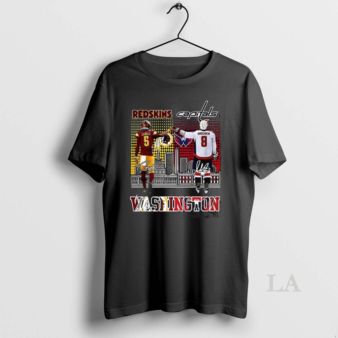Original Alexander Ovechkin Washington Capitals And Jayden Daniels Washington Commanders Signature Shirt
