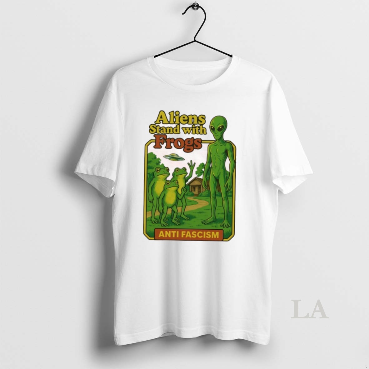 Original Aliens Stand With Frogs Anti Fascism Shirt