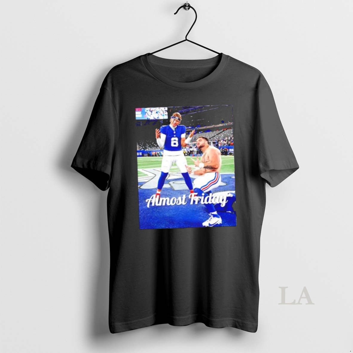 Original Almost Friday Dart And Skattebo New York Giants Photo Shirt