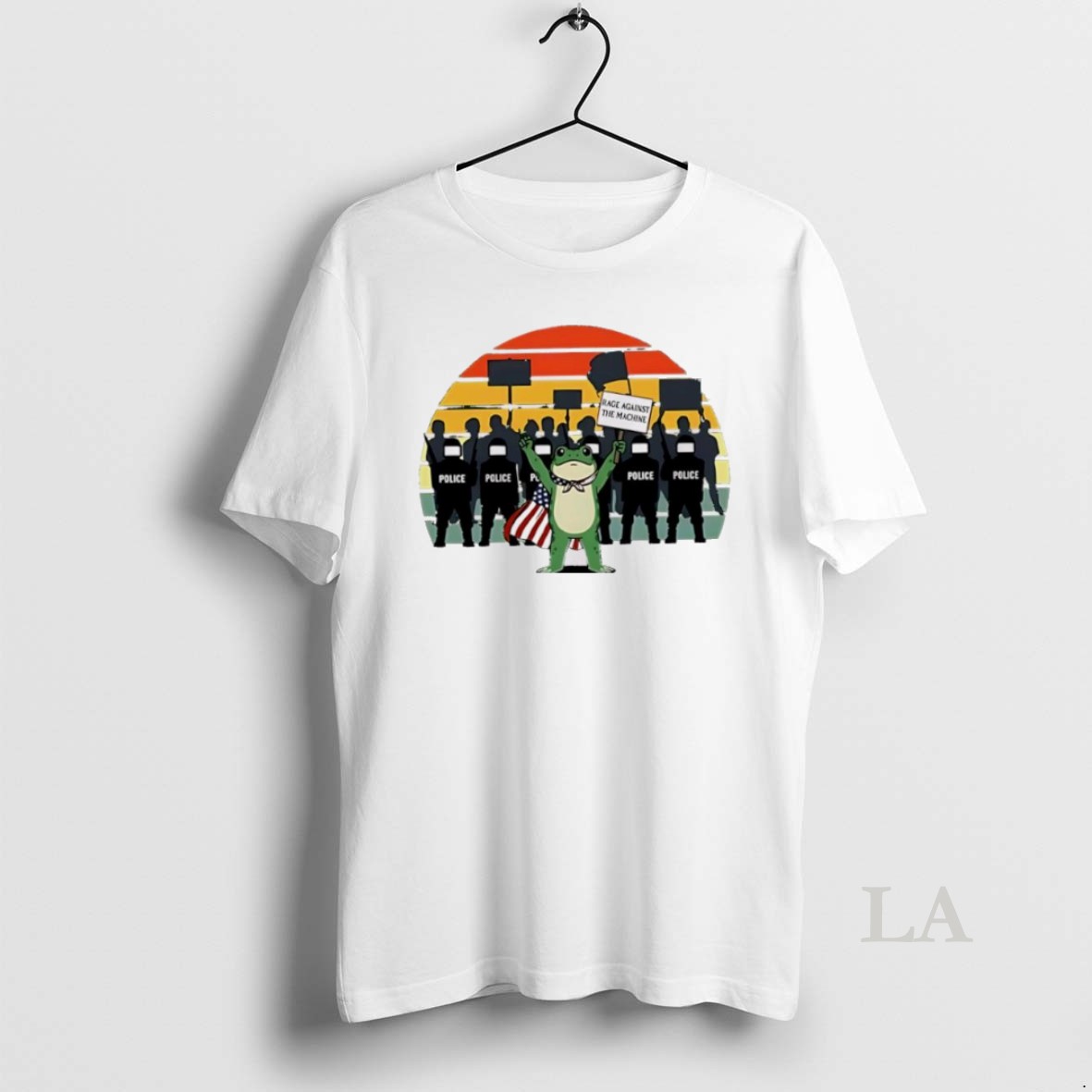 Original American Flag Protest Rage Against The Machine Frog Shirt
