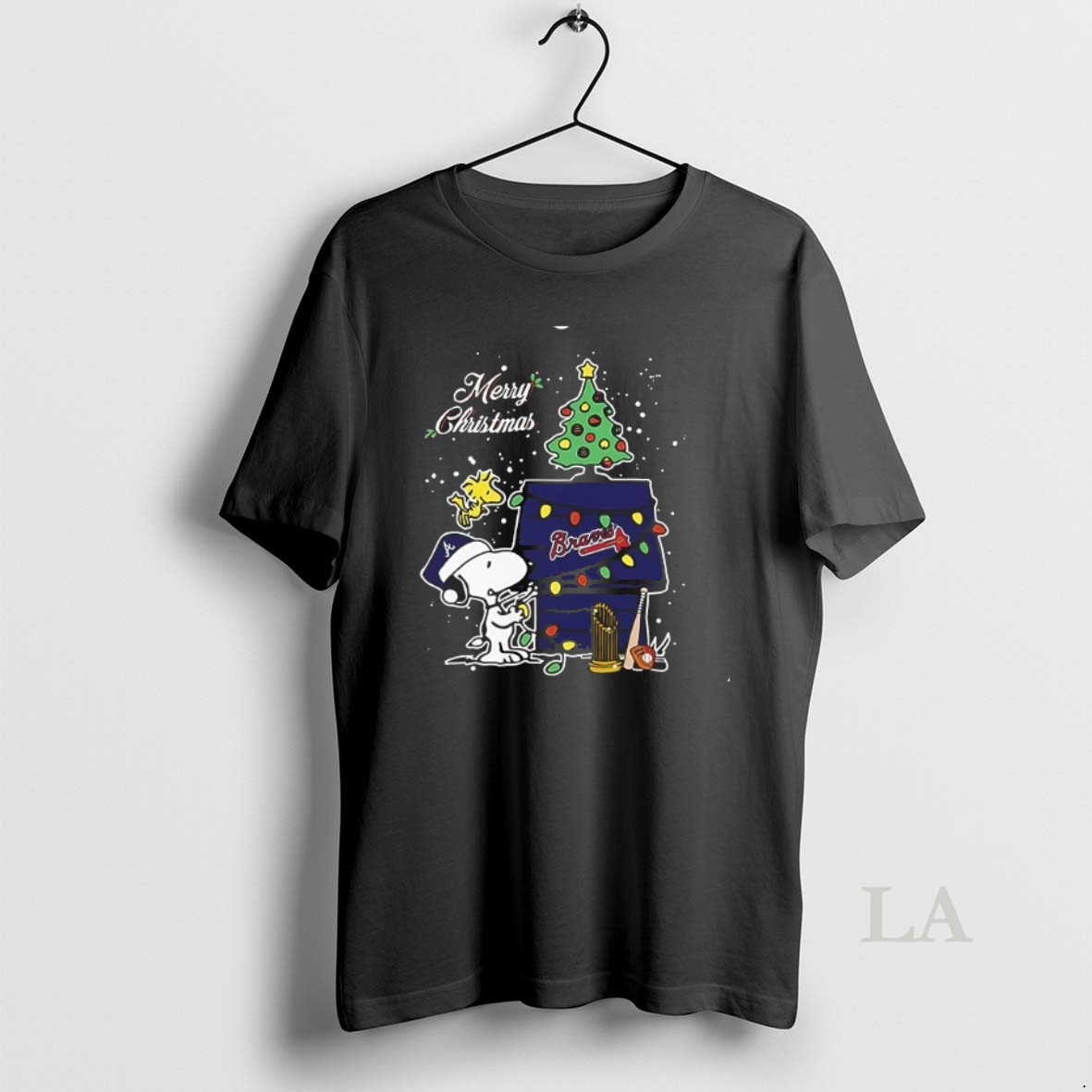 Original Atlanta Braves Merry Christmas With Snoopy Baby Shirt