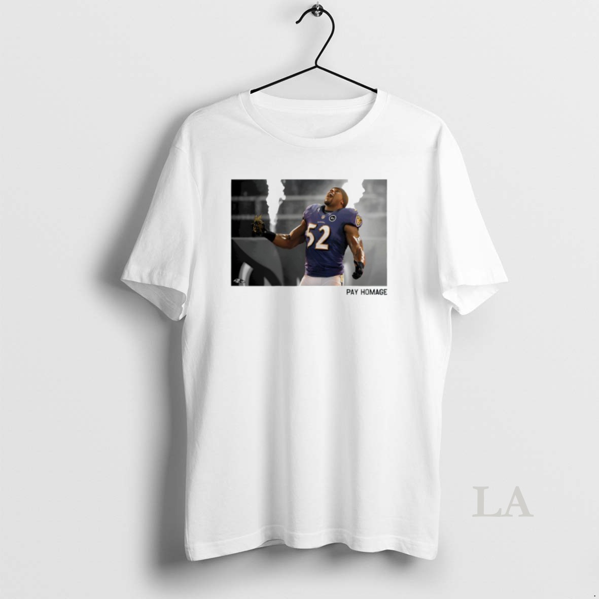 Original Baltimore Ravens Ray Lewis Homage Ash Shirt