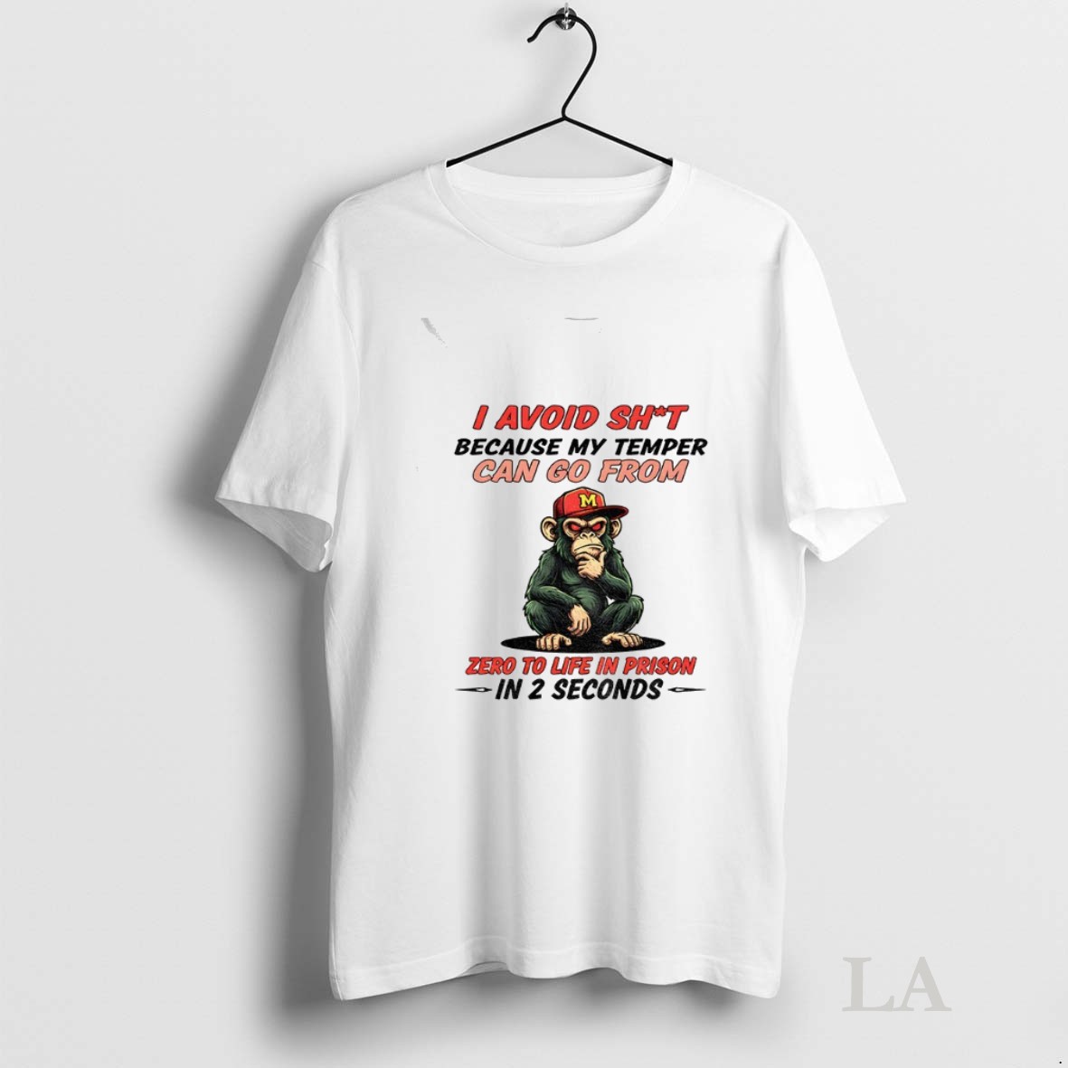 Original Bigfoot I Avoid Shit Because My Temper Can Go From Zero To Life In Prison In 2 Seconds Shirt