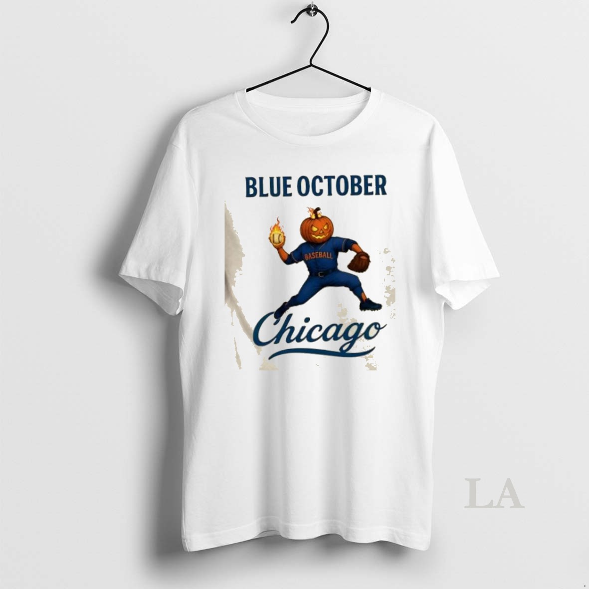 Original Blue October Chicago Cubs Pumpkin Happy Halloween Shirt