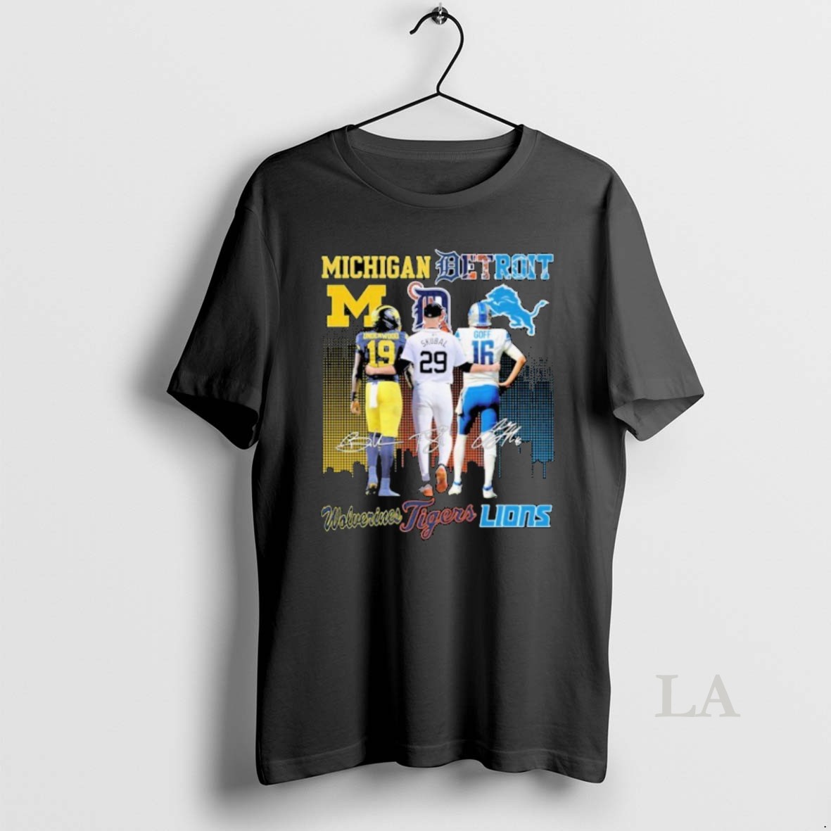 Original Bryce Underwood Tarik Skubal And Jared Goff Michigan Wolverines Detroit Tigers Detroit Lions Signatures Shirt