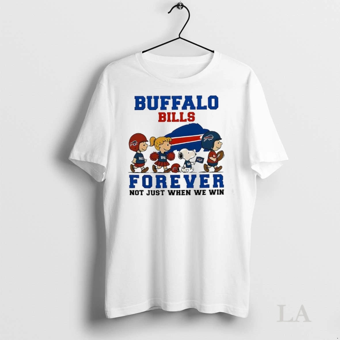 Original Buffalo Bills Forever Not Just When We Win Peanuts Characters Logo Ladies Shirt