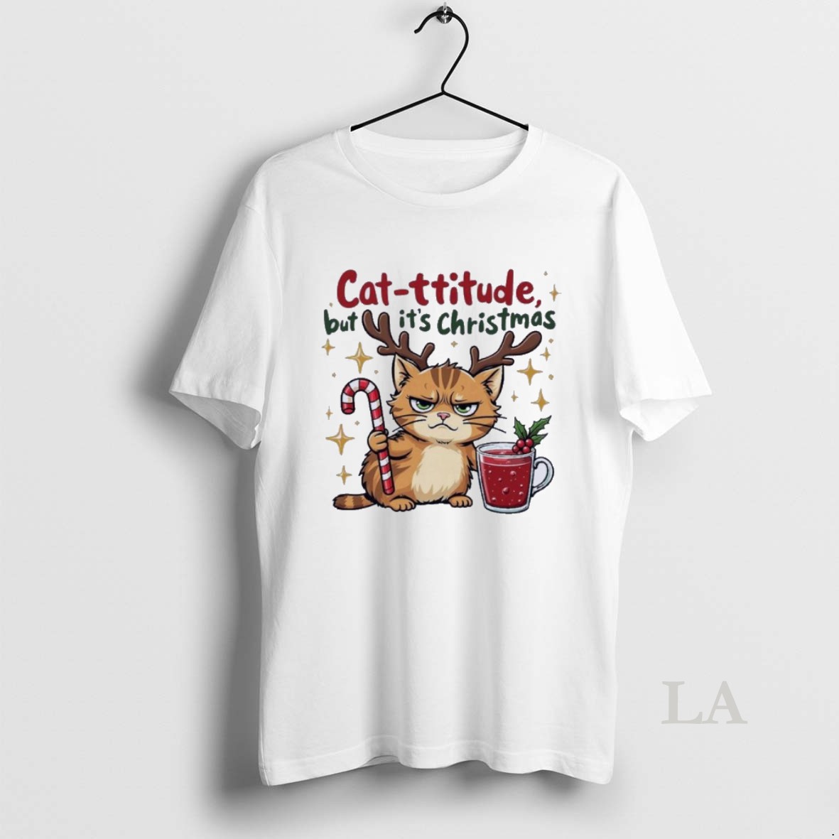 Original Cat Titude Christmas Cat Grumpy Cattitude Meme Shirt