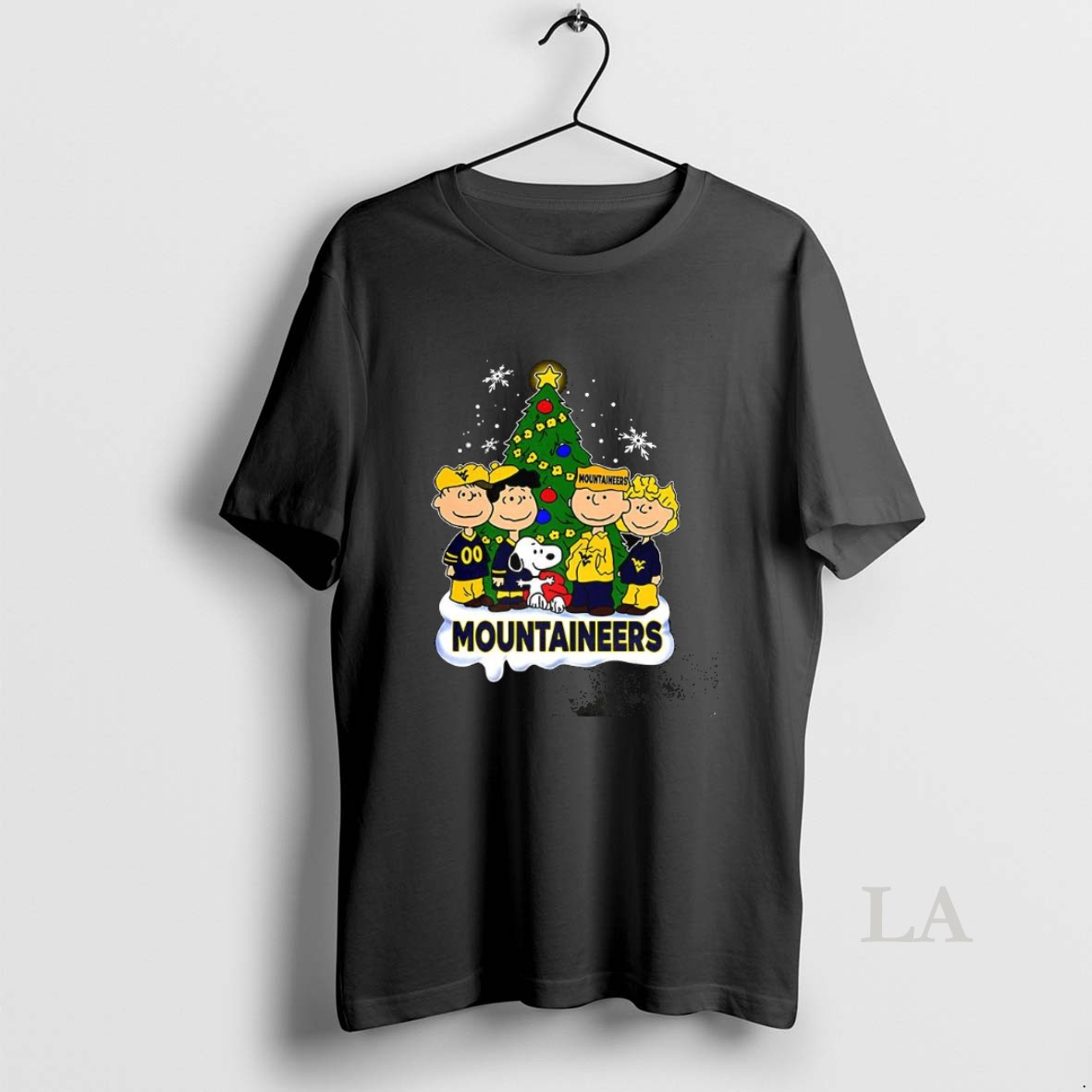 Original Charlie Brown Lucy Franklin Sally And West Virginia Mountaineers Football Christmas Shirt