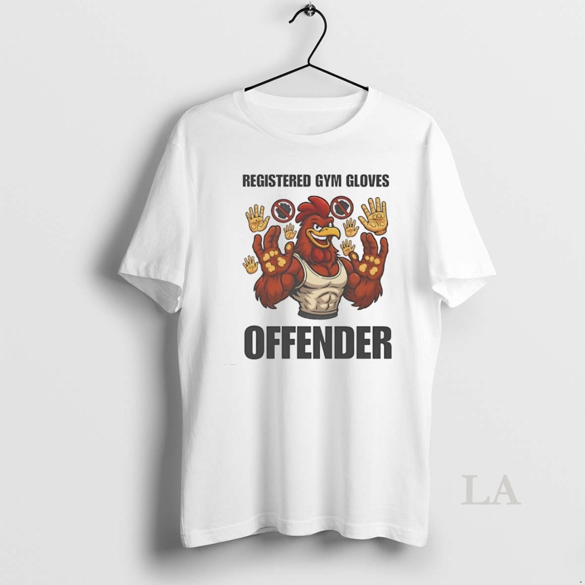 Original Chicken Registered Gym Gloves Offender Shirt