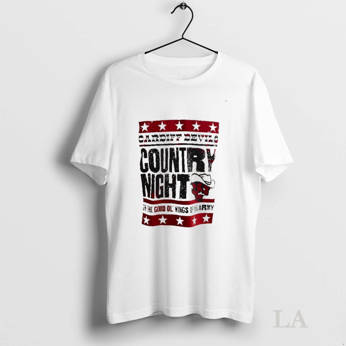 Original Country Night Cardiff Devils On The Good Ol Wings Of An Army Logo Shirt