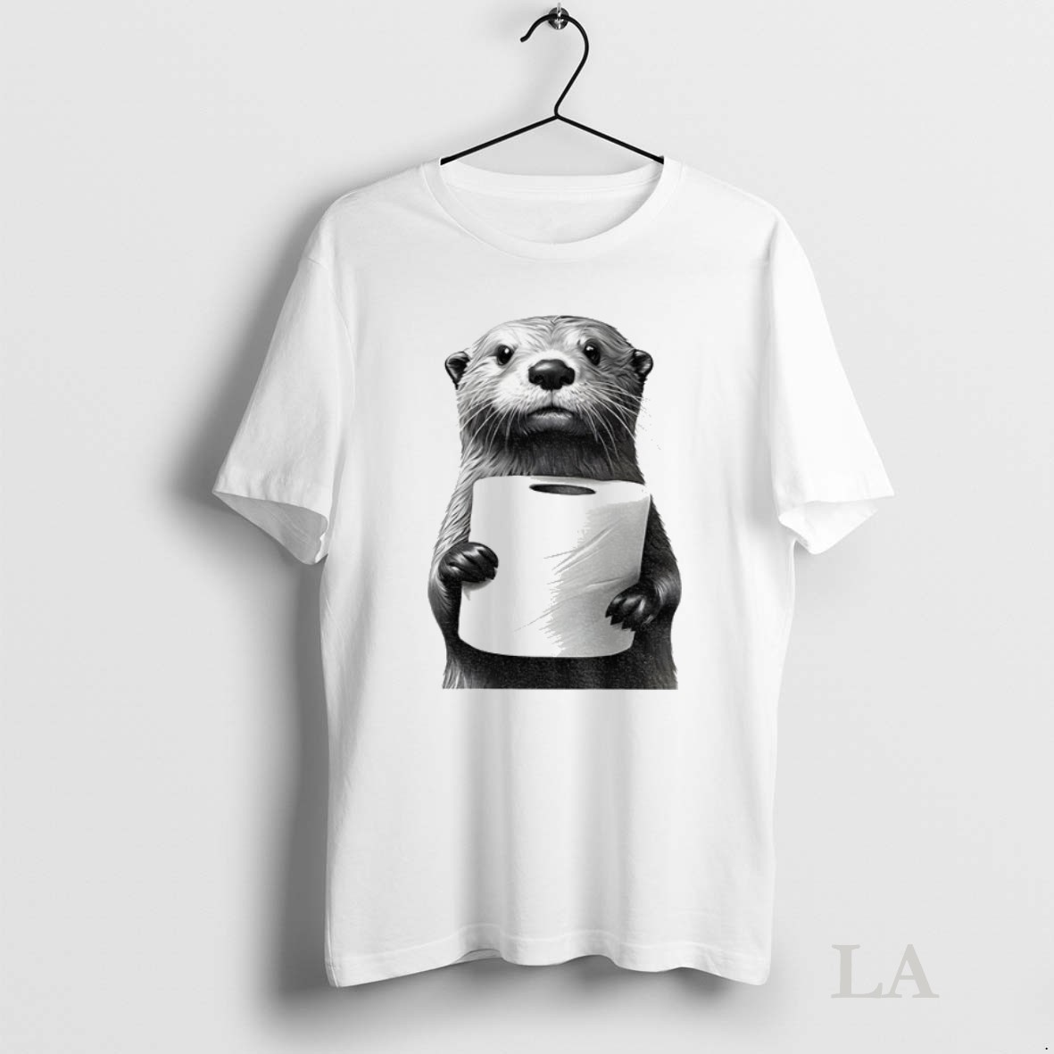 Original Cute Otter Holding Toilet Paper Funny Meme Shirt