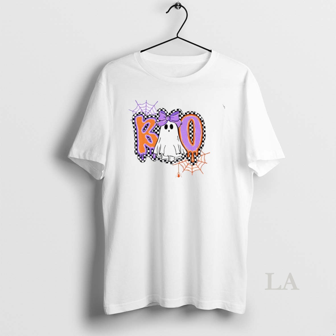 Original Cute Ghost Boo Checkered Halloween Shirt
