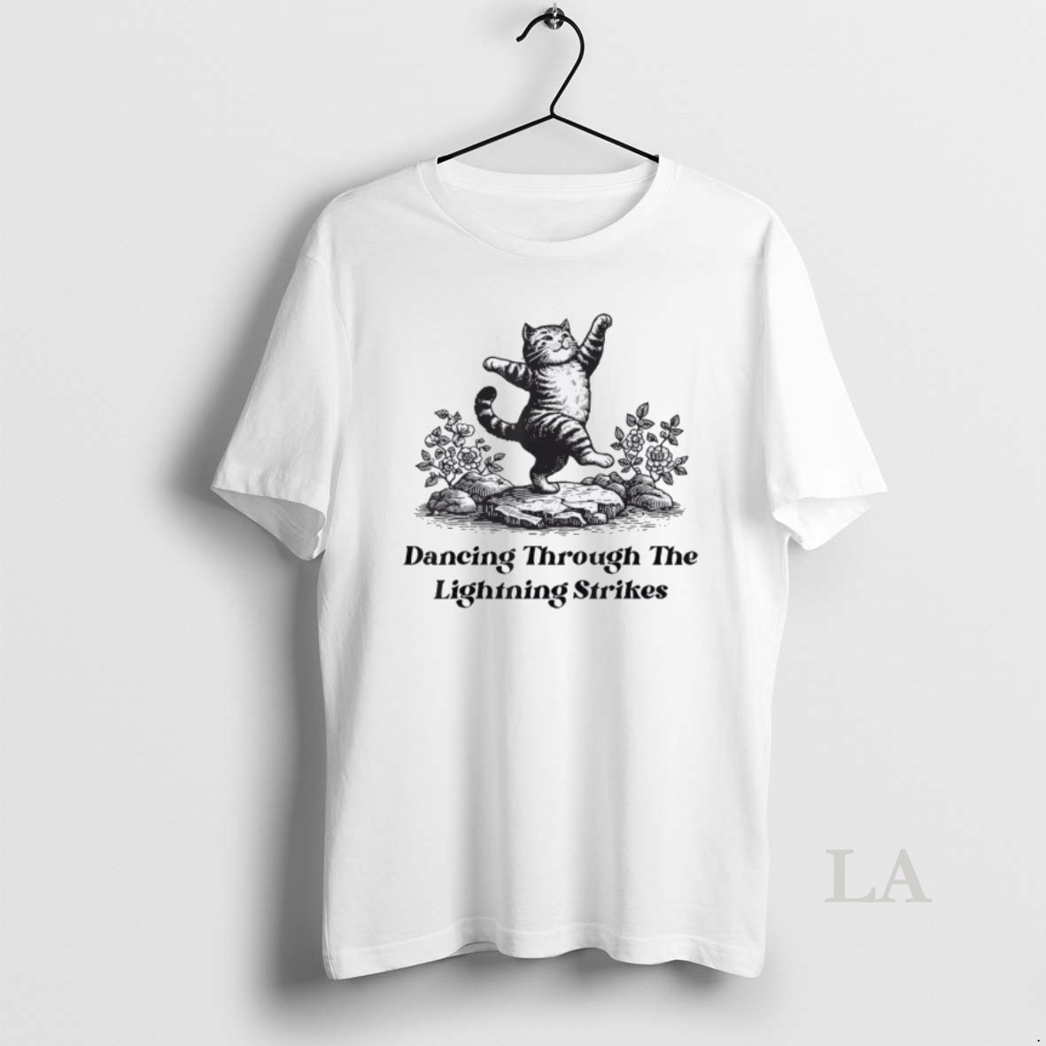 Original Dancing Through The Lightning Strikes Dancing Cat Funny Shirt