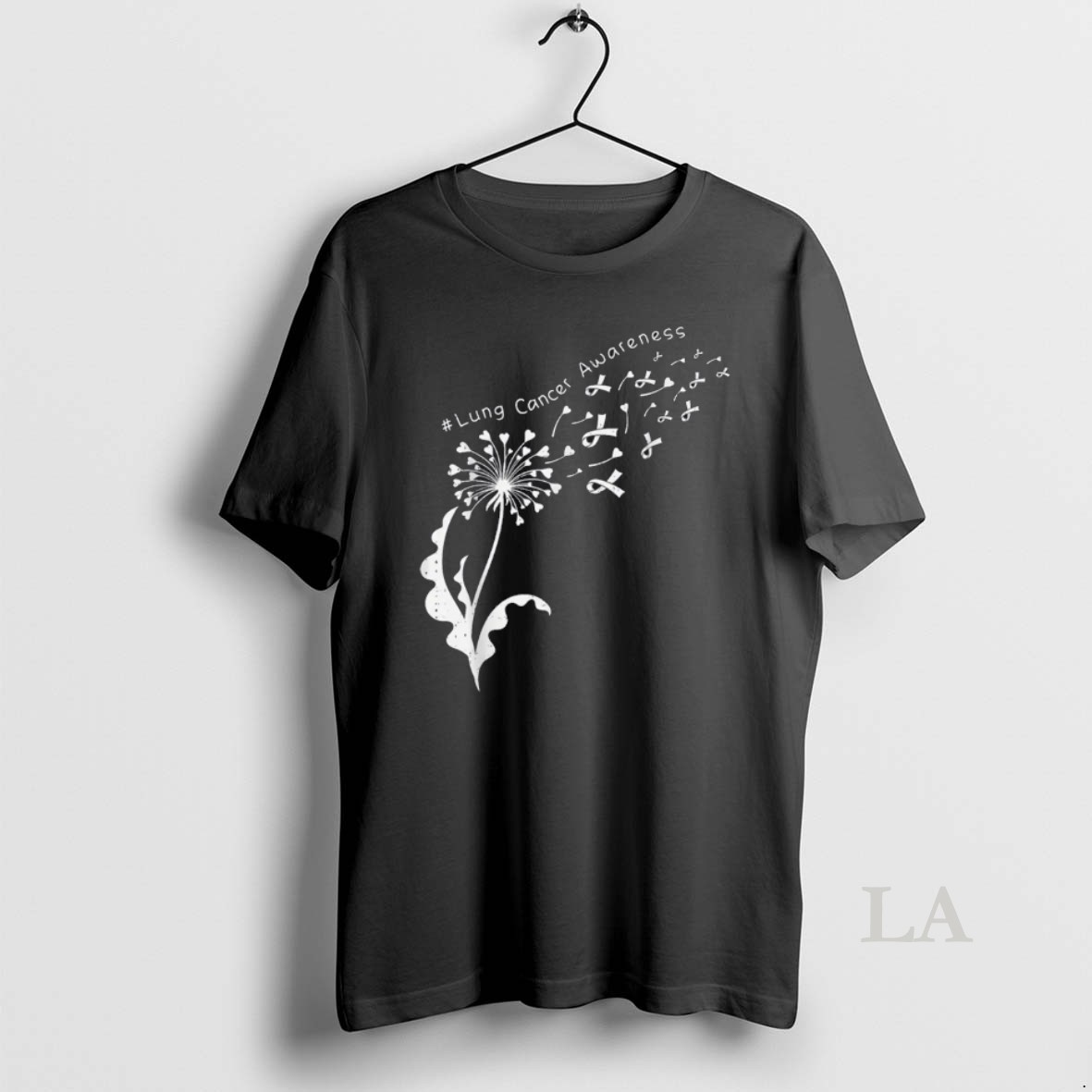 Original Dandelion Lung Cancer Awareness White Ribbon Support Shirt