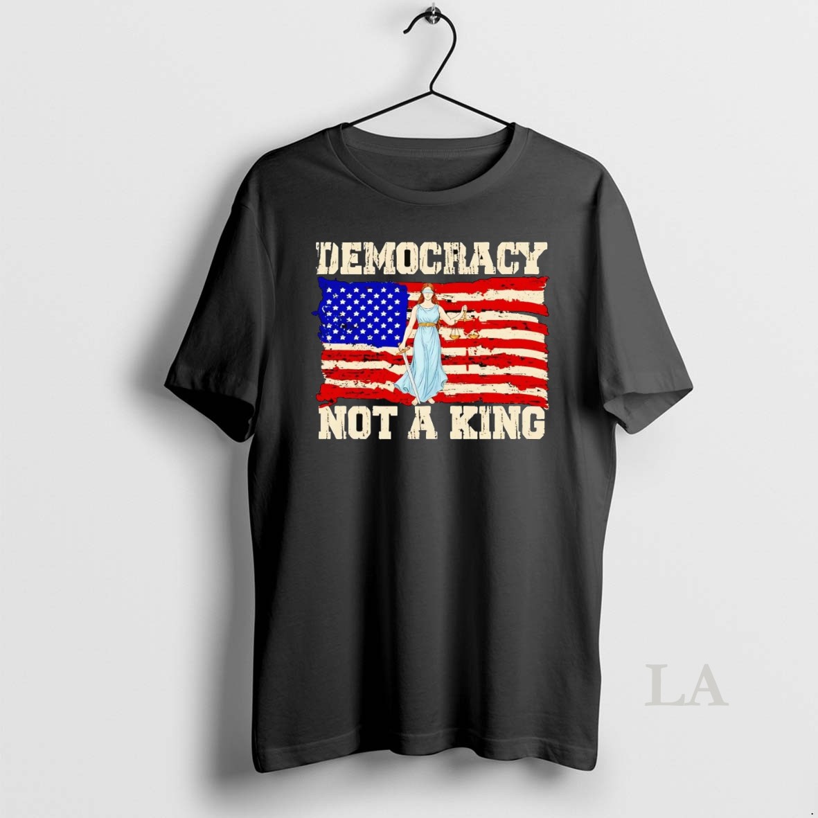 Original Democracy Not A King Anti Trump Us Flag Shirt