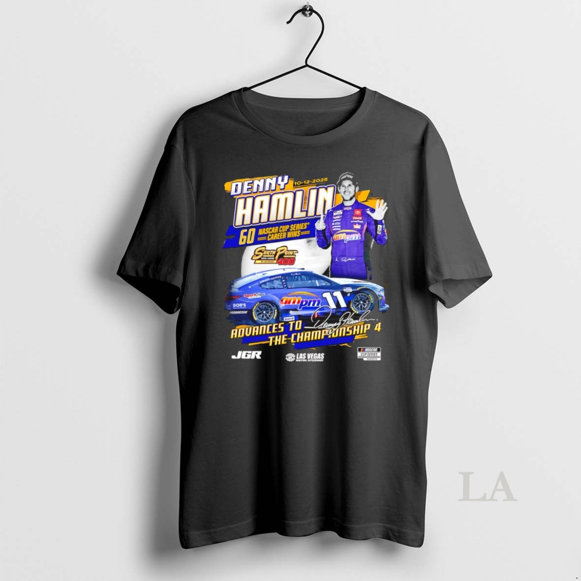 Original Denny Hamlin 2025 South Point 400 Race Winner Advances To The Championship 4 Shirt