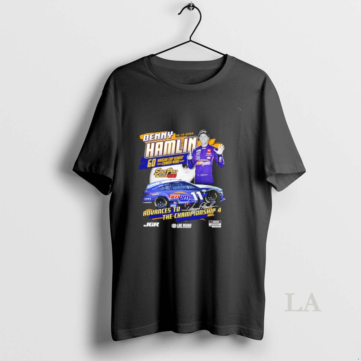 Original Denny Hamlin 2025 South Point 400 Race Winner Signature Shirt