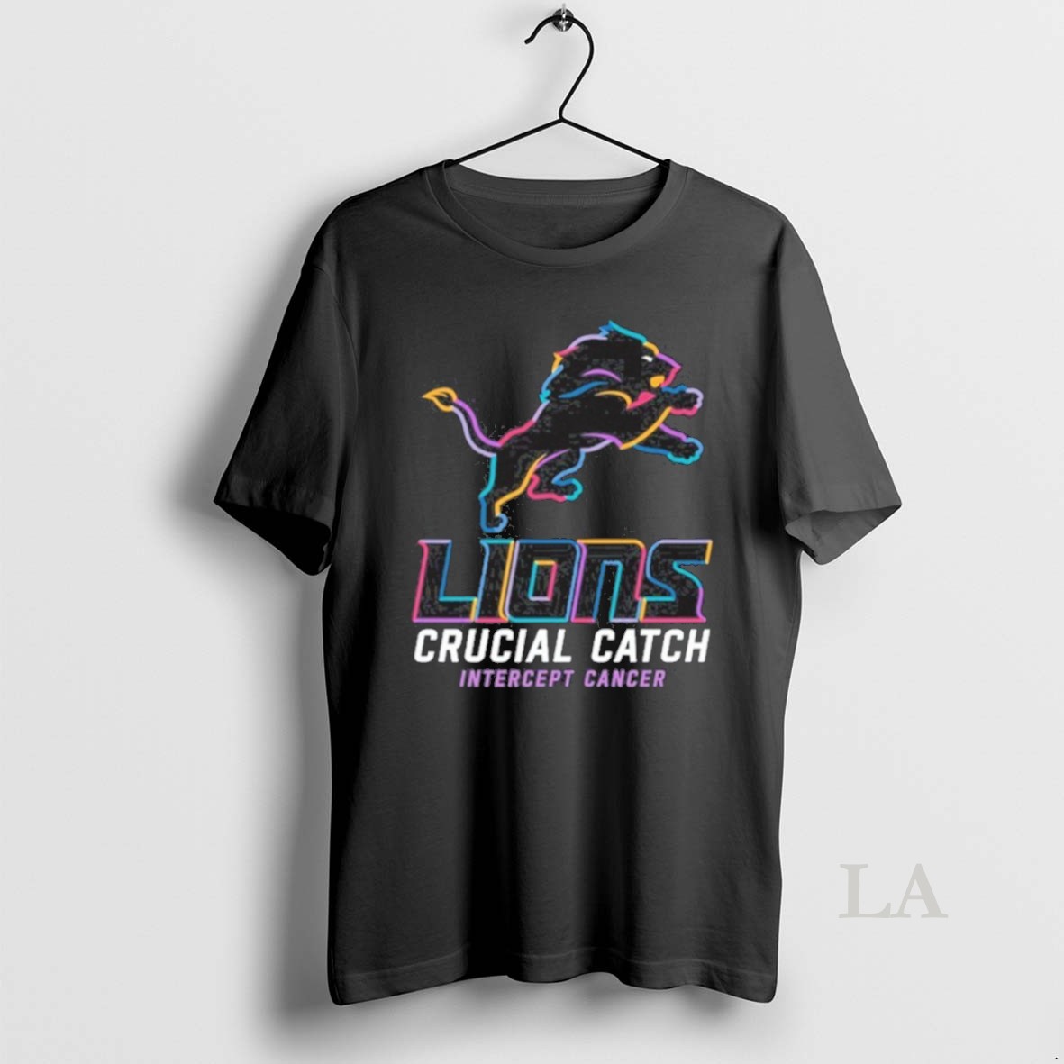 Original Detroit Lions Logo Crucial Catch Intercept Cancer Shirt