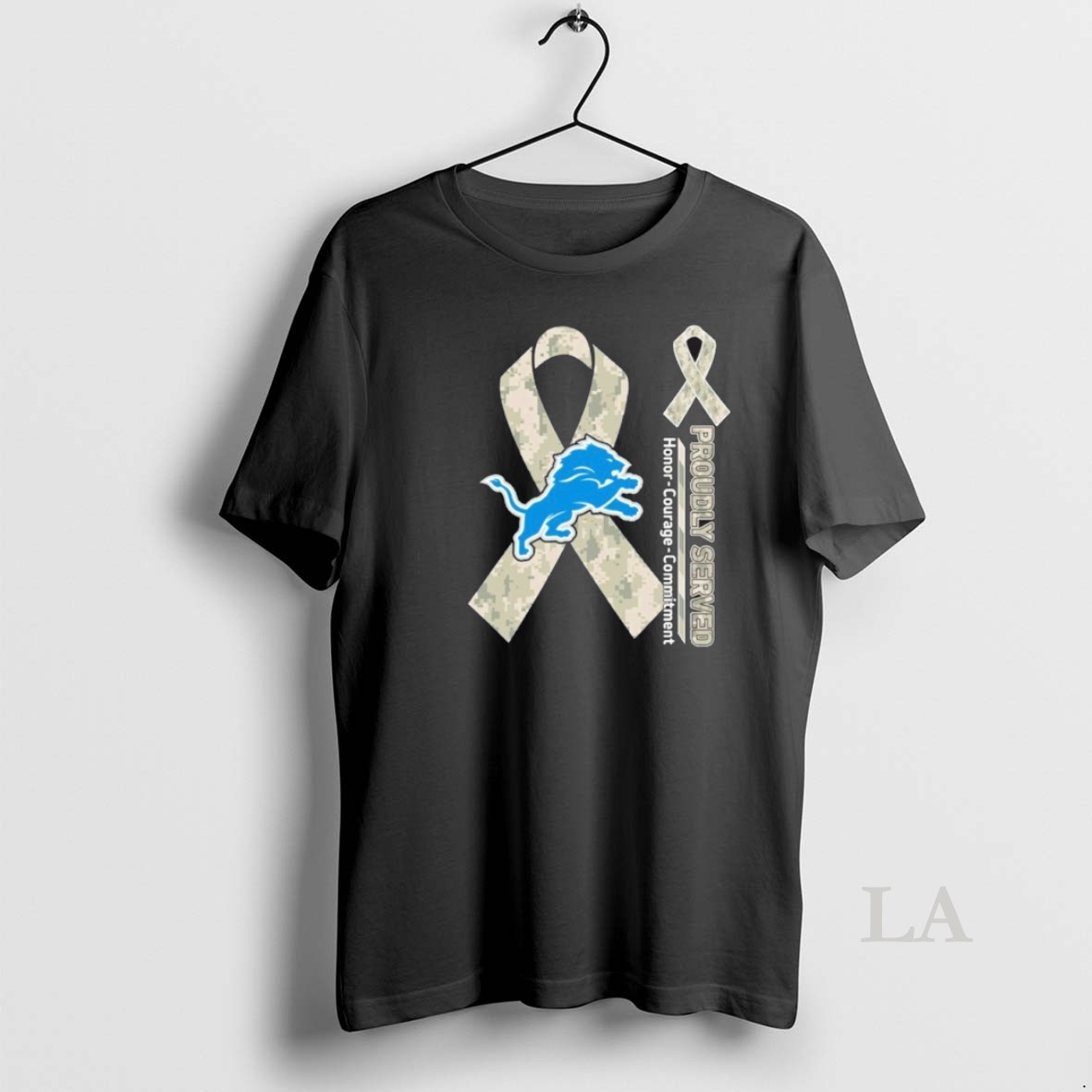 Original Detroit Lions Proudly Served Honor Courage Commitment Shirt