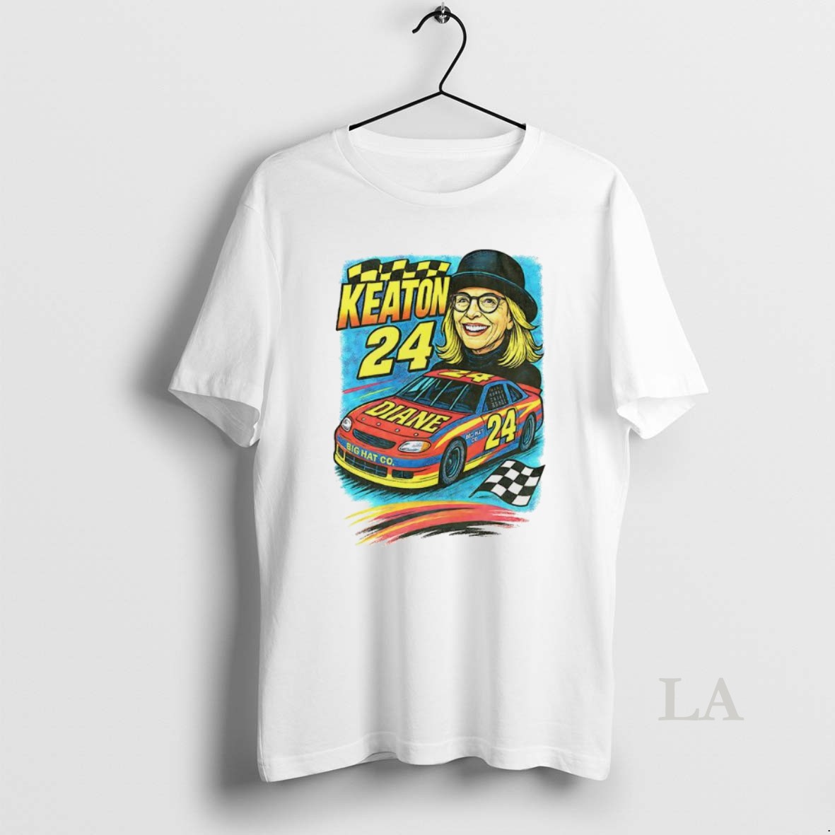 Original Diane Keaton Nascar Racing 90s Big Hat Go Number 24 Shirt