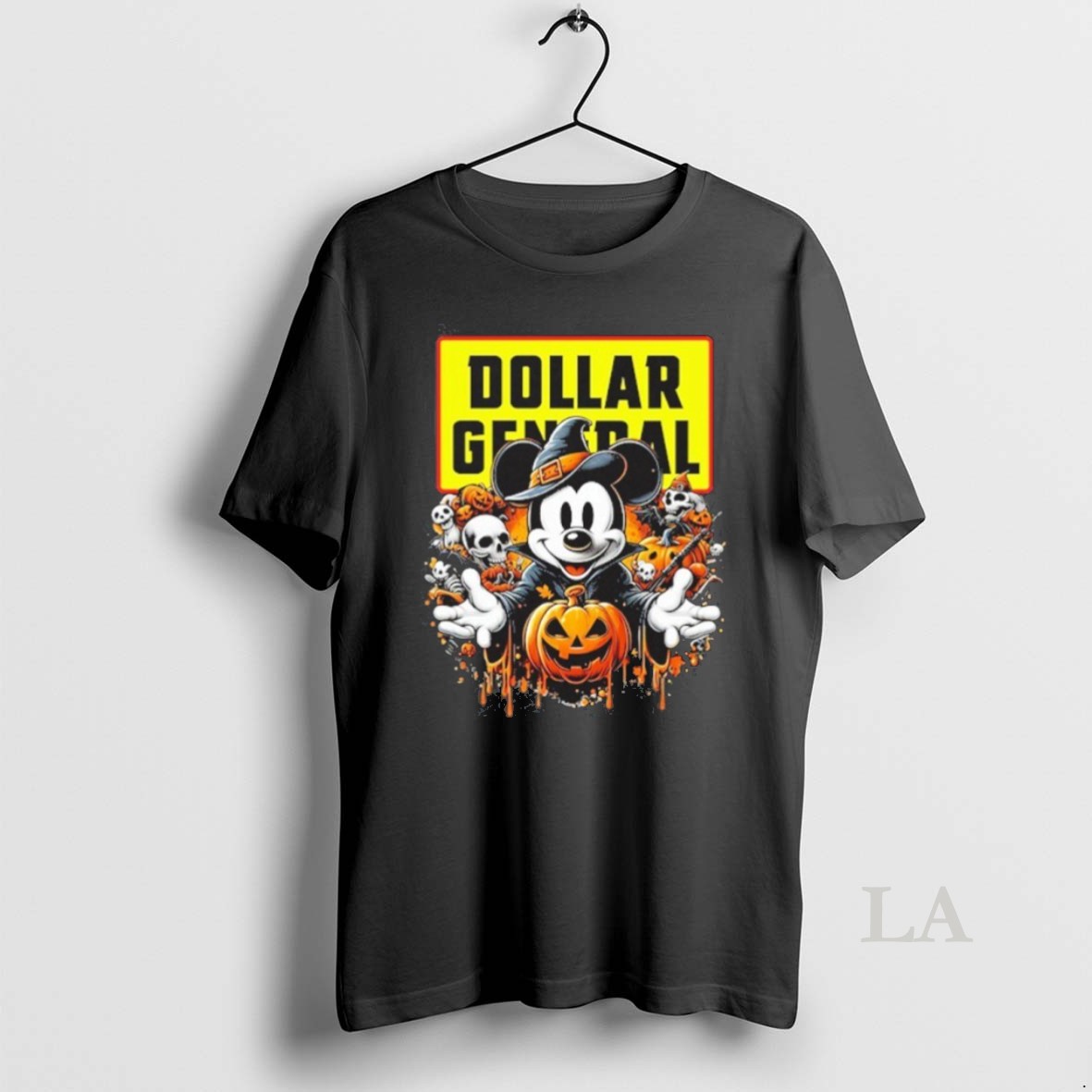 Original Dollar General Corporation Logo Mickey Mouse Witch Halloween Shirt