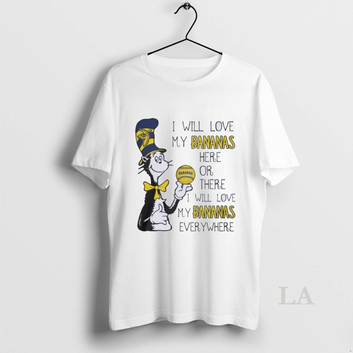 Original Dr Seuss I Will Love My Bananas Here Or There Shirt