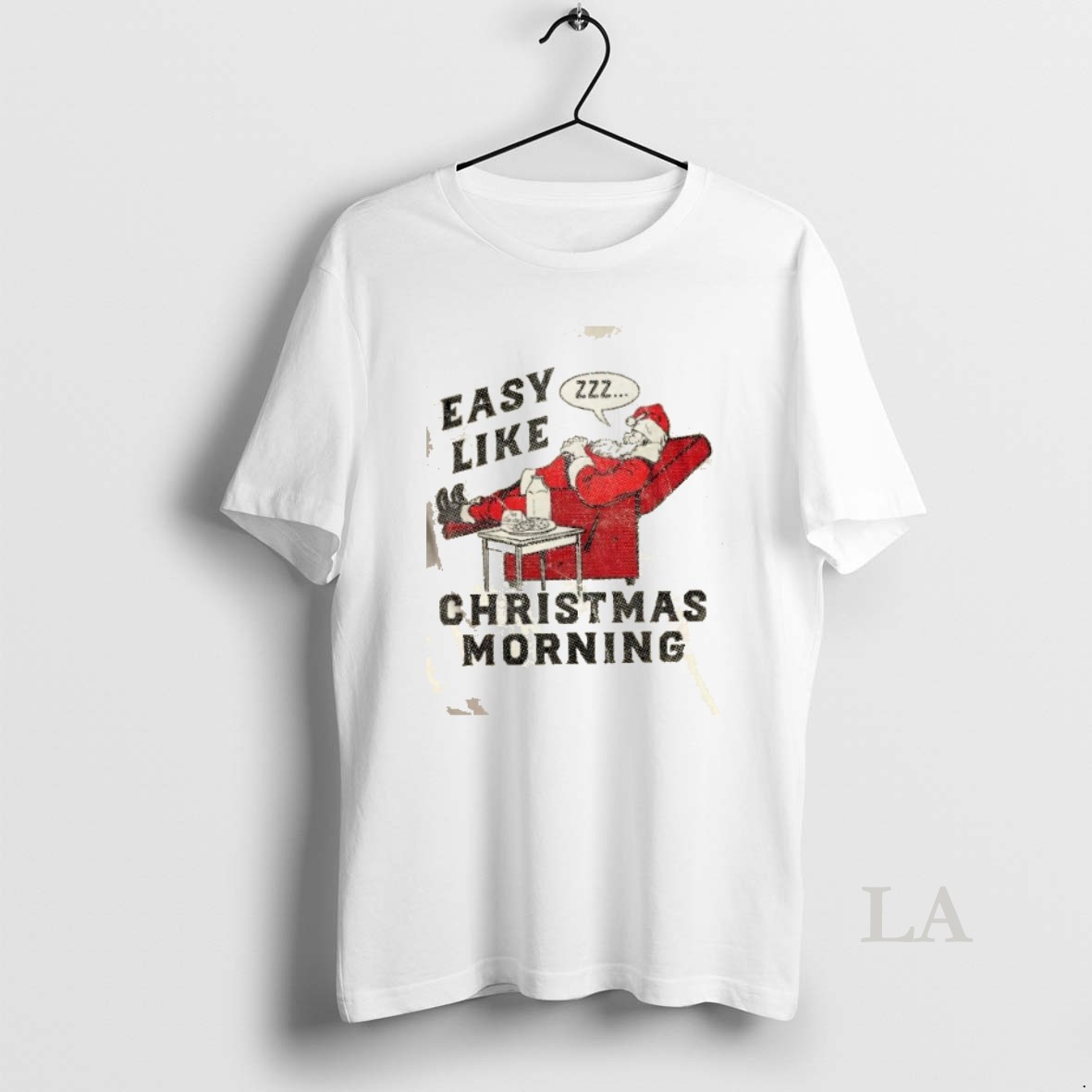 Original Easy Like Christmas Morning Sarcastic Santa Graphic Novelty Shirt