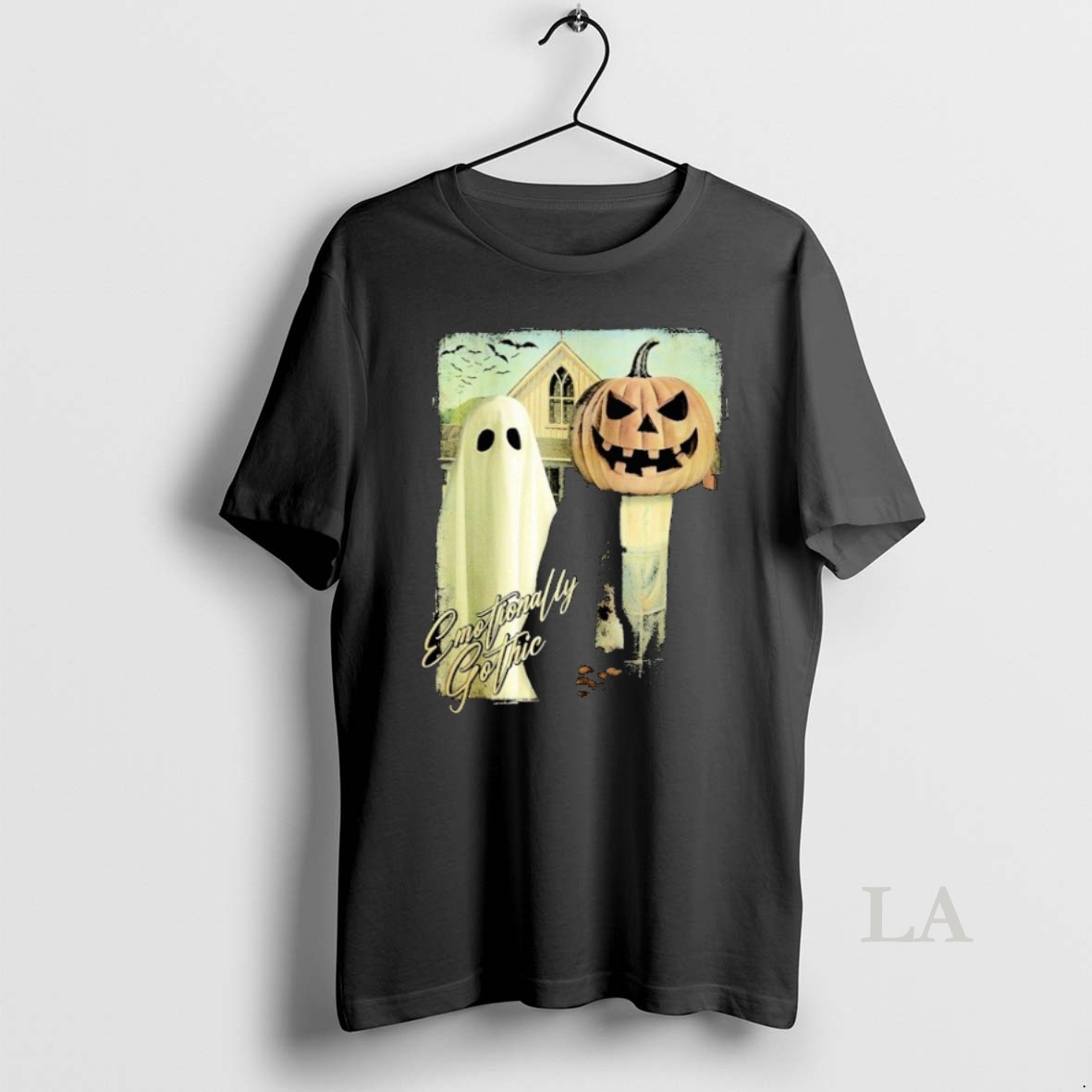 Original Emotionally Gothic Ghost Pumpkin Head Man Halloween Shirt