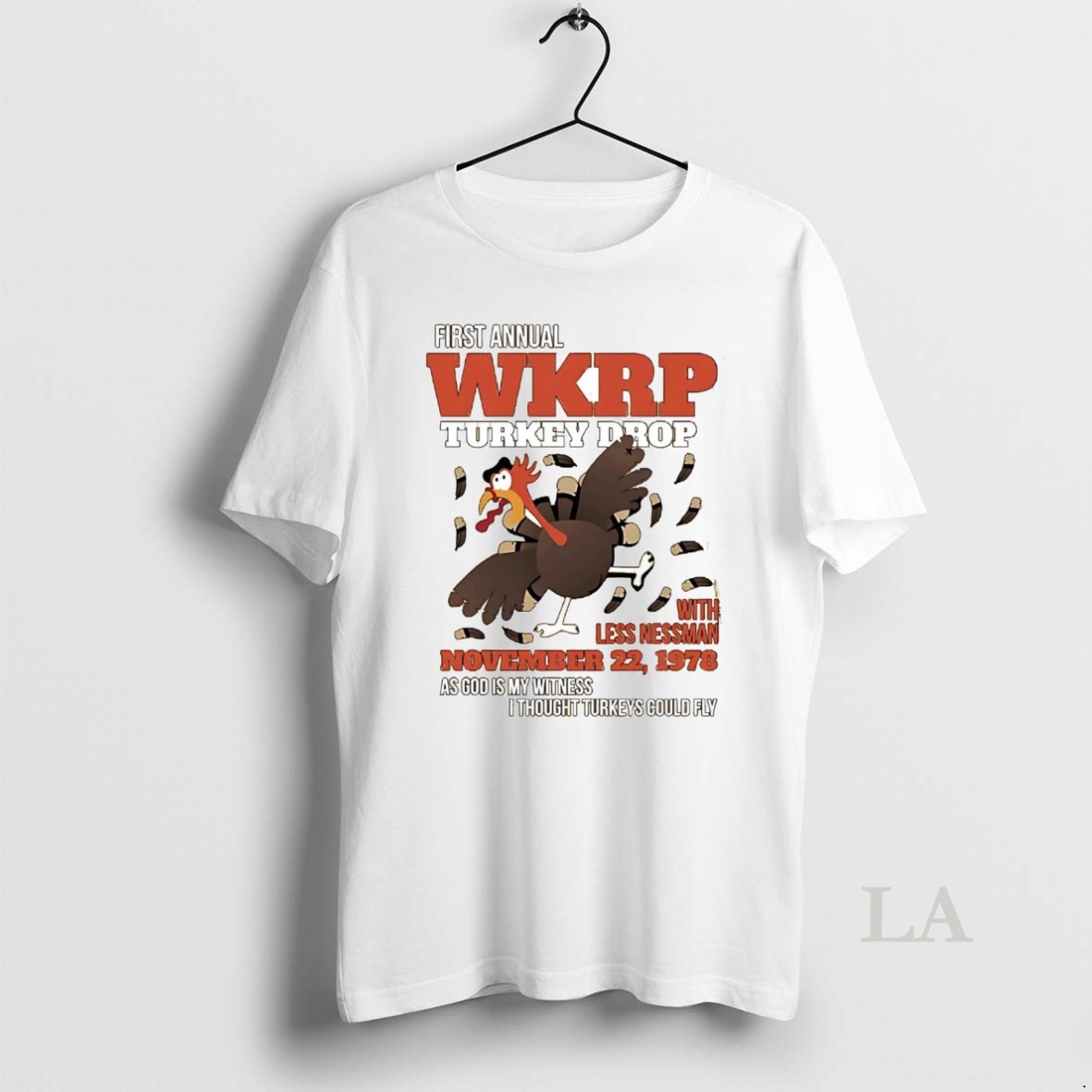 Original First Annual Wkrp Turkey Drop With Less Nessman Thanksgiving Shirt