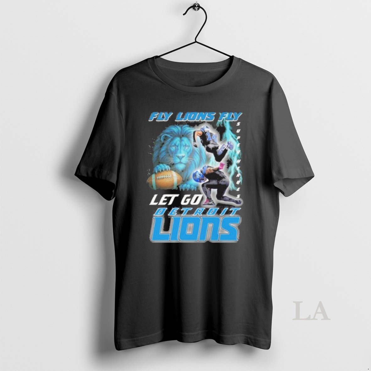 Original Fly Lions Fly Super Heroes Lets Go Detroit Lions Shirt
