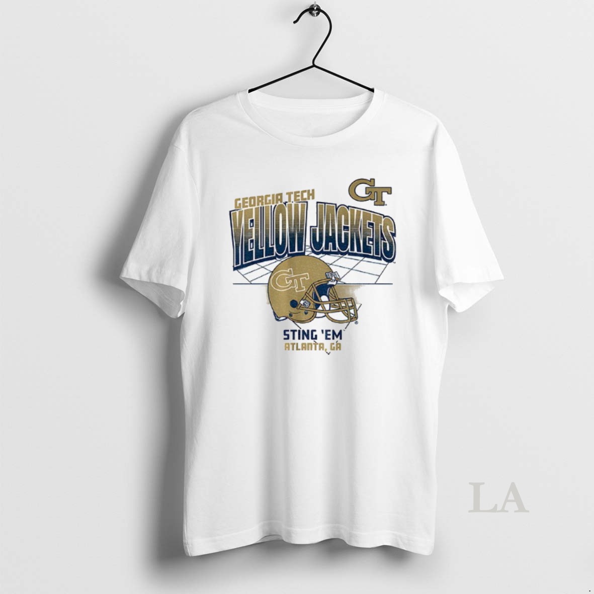 Original Georgia Tech Yellow Jackets Football Helmet Grid Sting Em Atlanta Ga Shirt