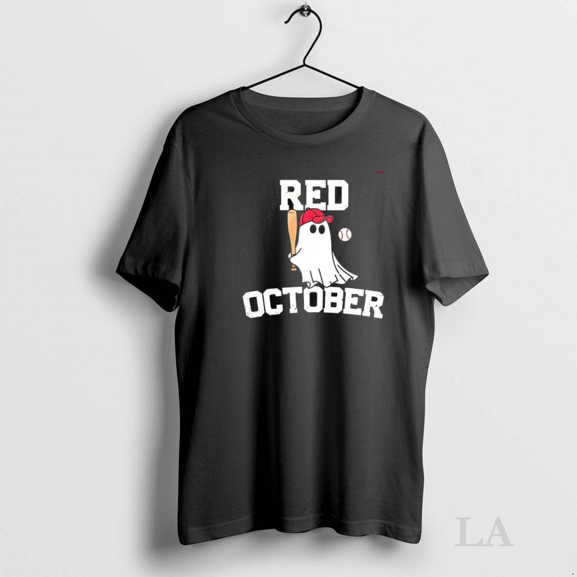 Original Ghost Playing Baseball Red October Halloween Shirt
