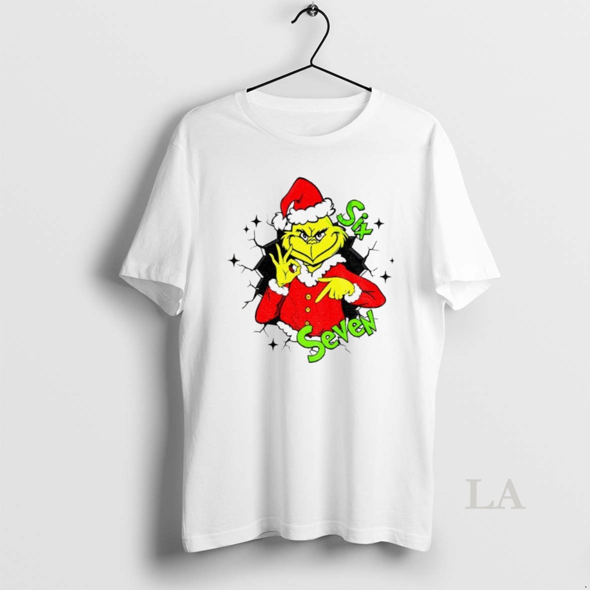 Original Grinch 6 7 Six Seven Meme Christmas Green Mean Guy Shirt