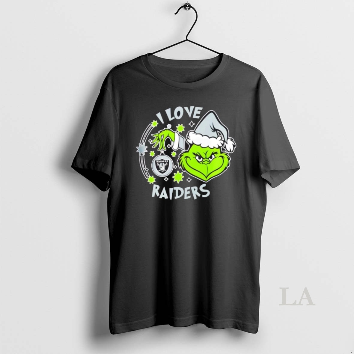 Original Grinch I Love Las Vegas Raiders They Hate Us Because They Aint Us 2 Sided Shirt