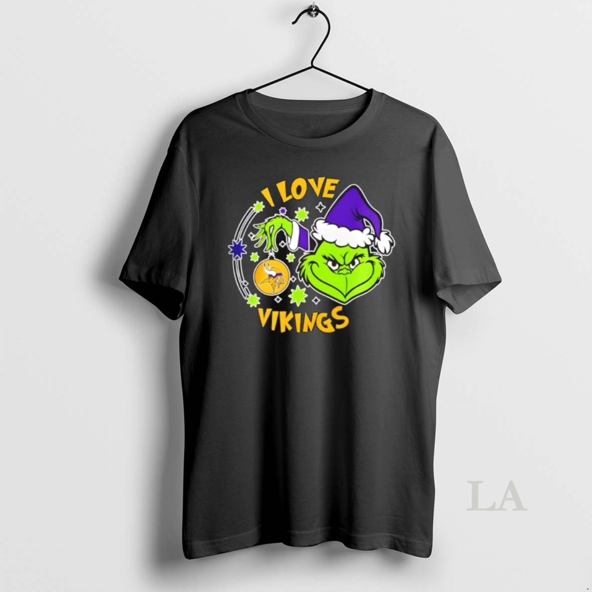 Original Grinch I Love Minnesota Vikings They Hate Us Because They Aint Us 2 Sided Shirt