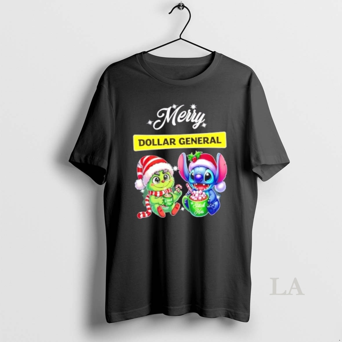 Original Grinch And Stitch X Dollar General Merry Christmas Shirt