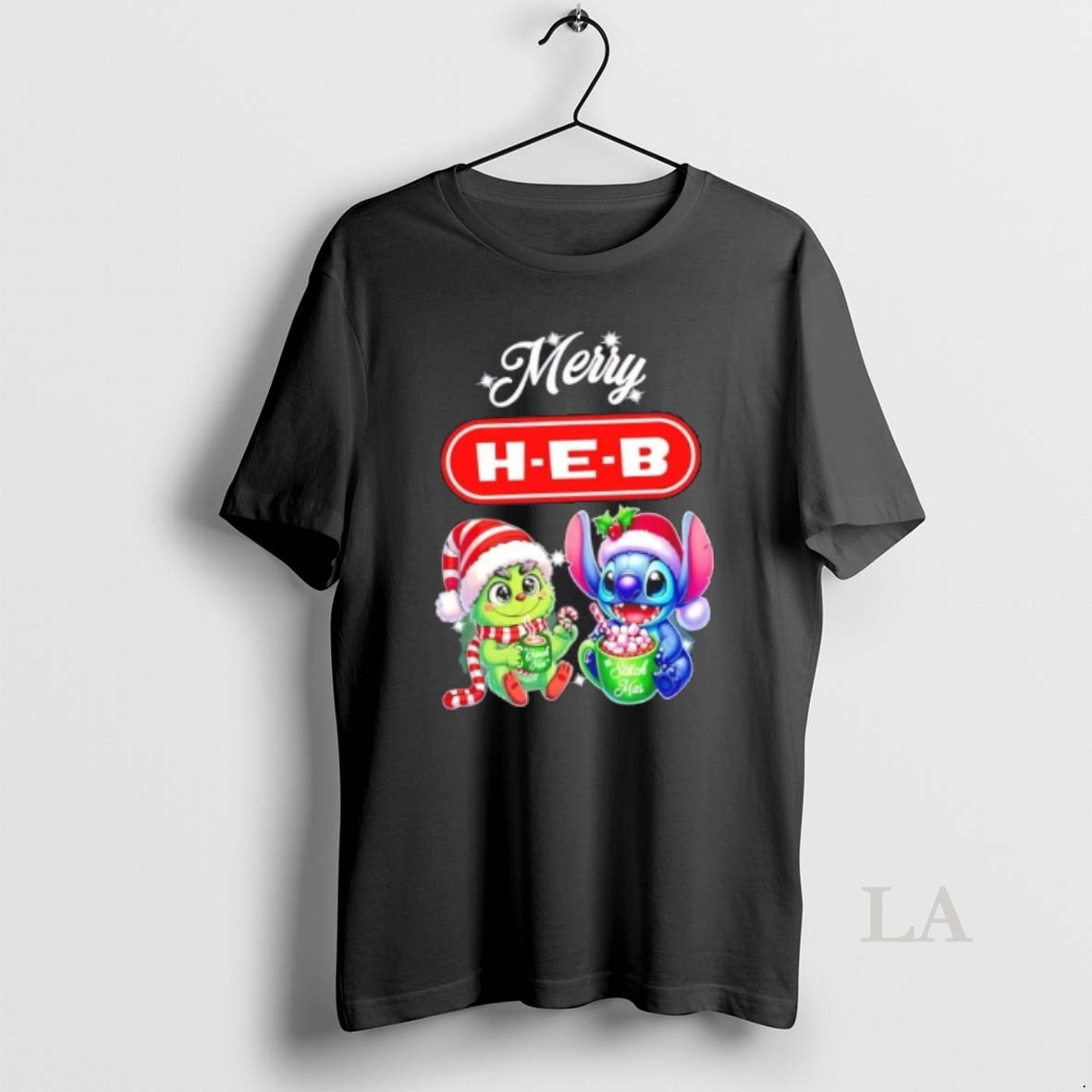 Original Grinch And Stitch X H E B Merry Christmas Shirt