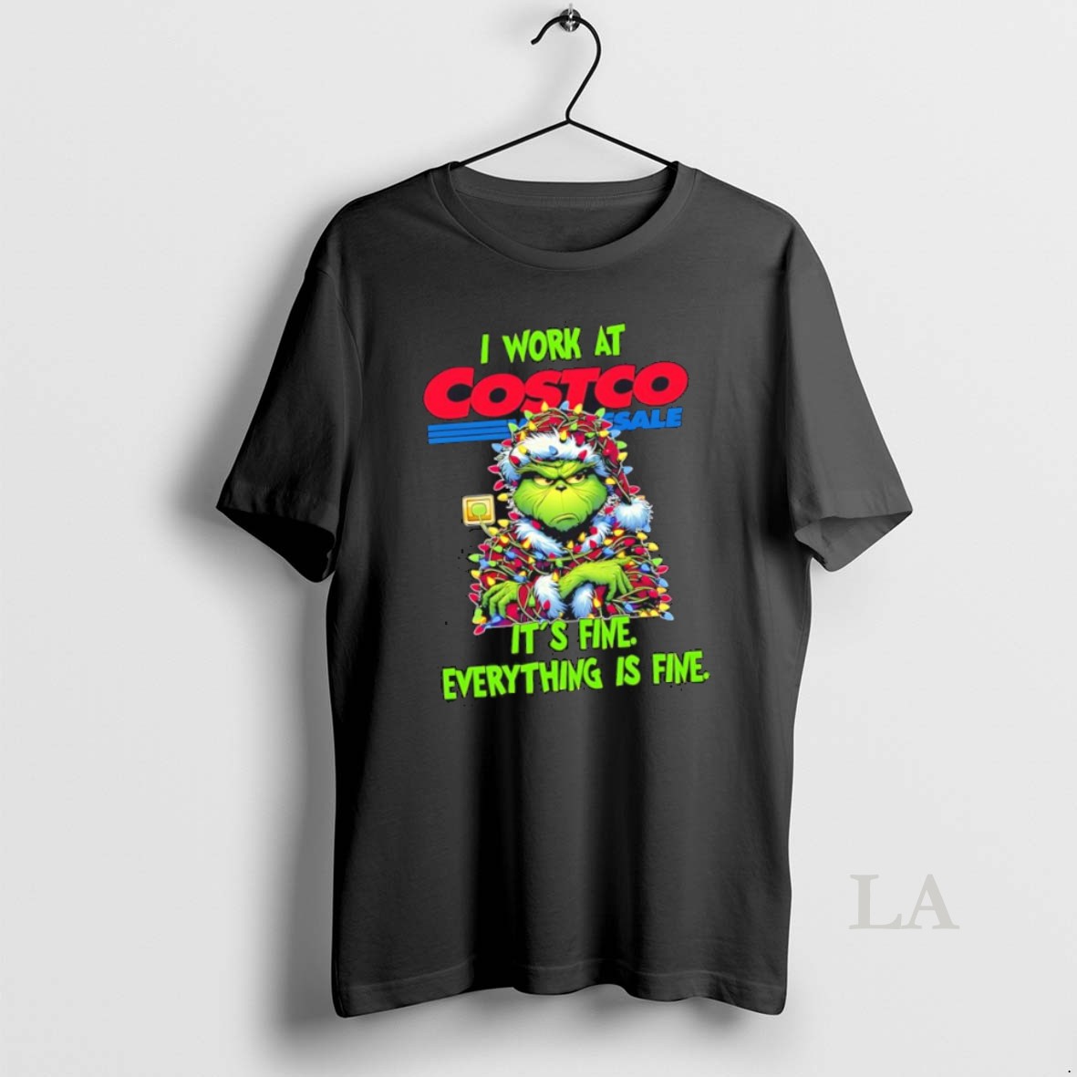 Original Grinch I Work At Costco Sale Its Fine Everything Is Fine Shirt